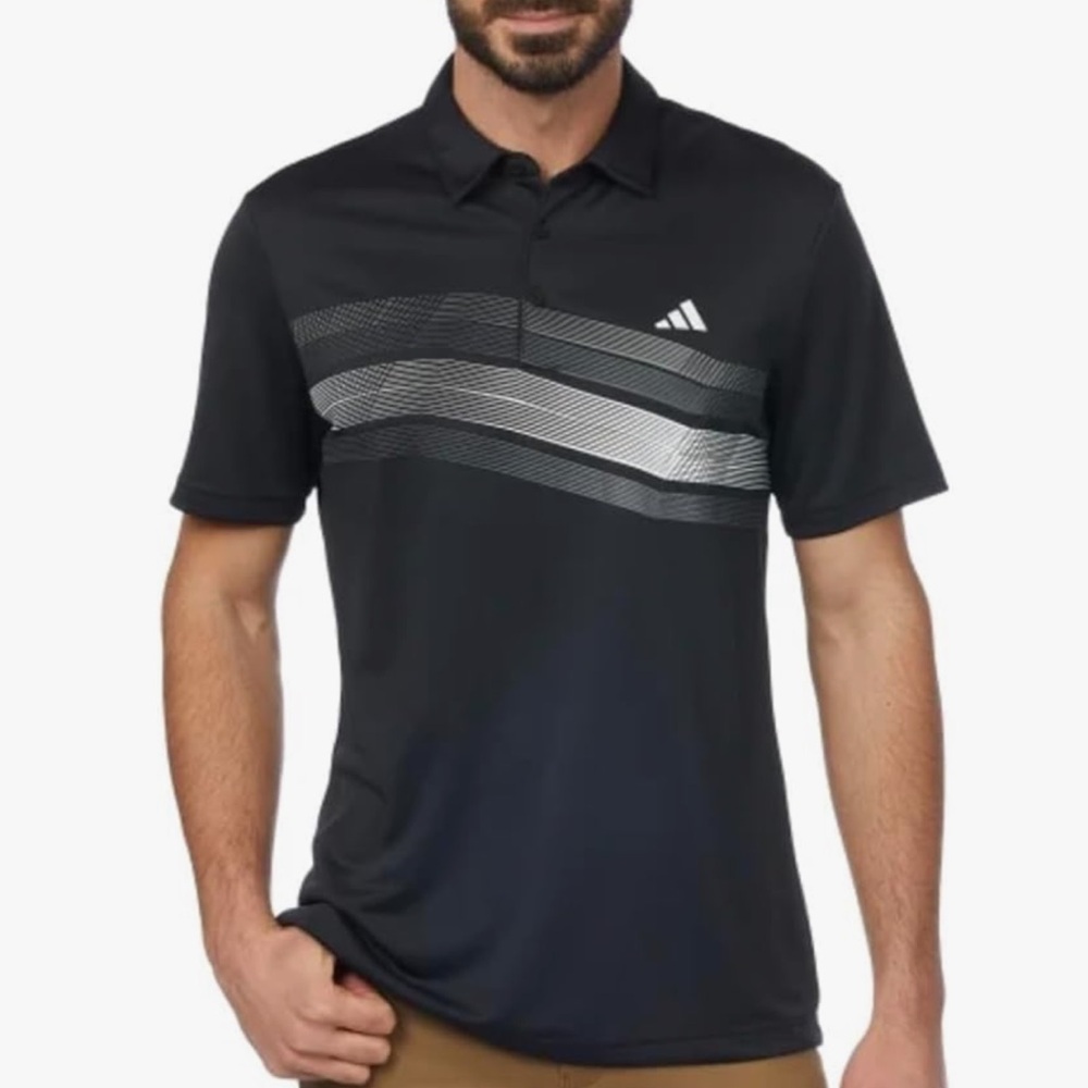 NWT. adidas Men's Core Chest Stripe Polo Shirt. Size Large.